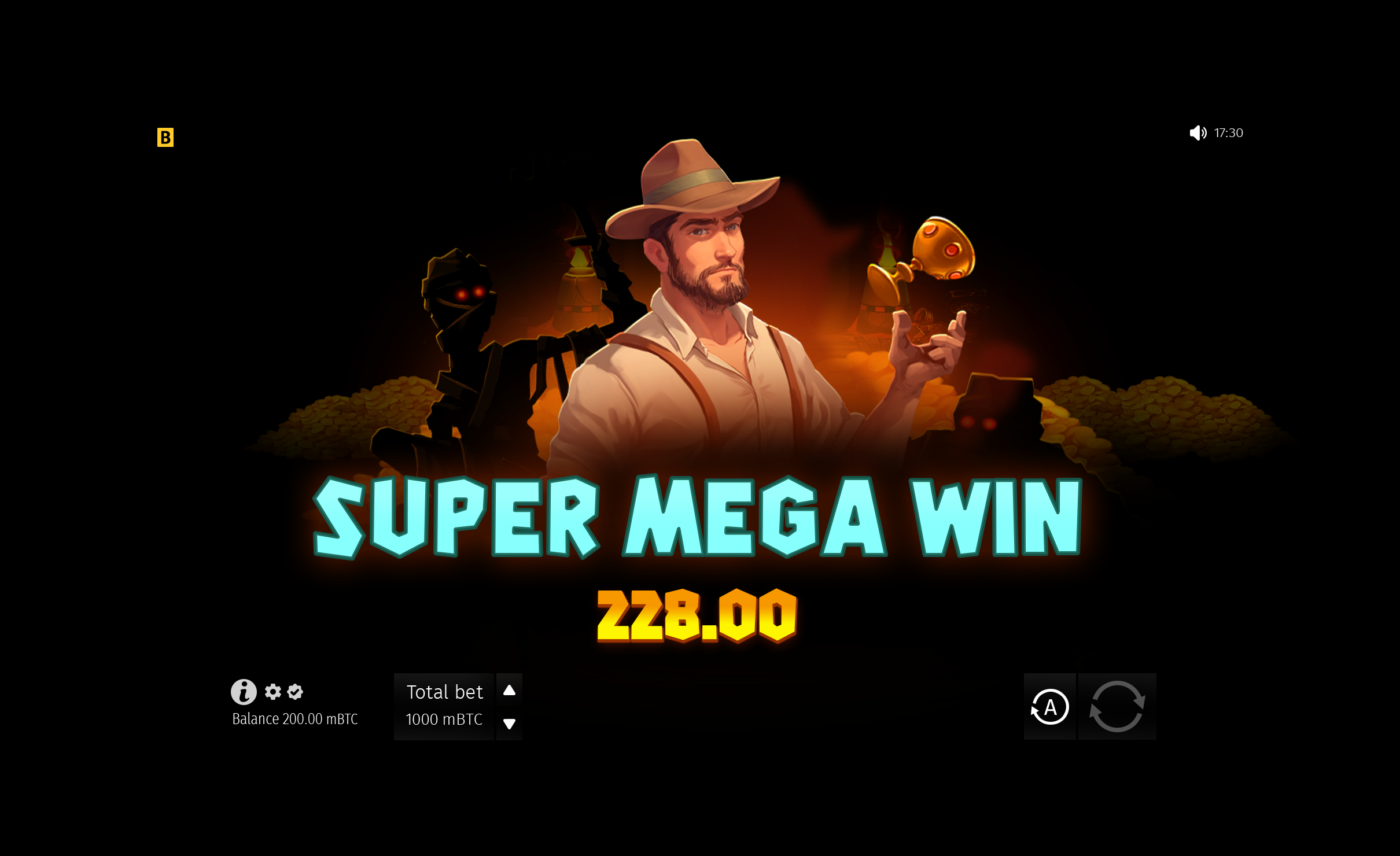 Super Mega Win en la tragaperras Mummy's Gold